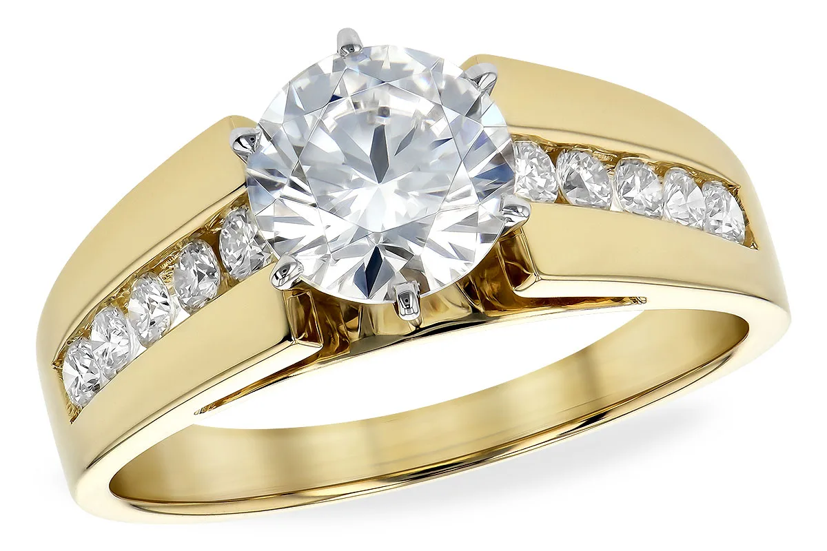 Diamond Semi-Mount Engagement Ring in yellow gold