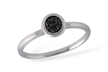 Diamond & Black Diamond Ring in white gold