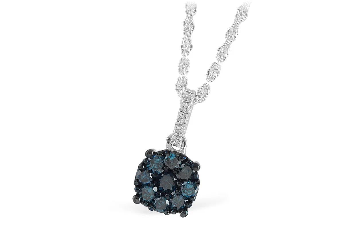 Blue Diamond Necklace in white gold