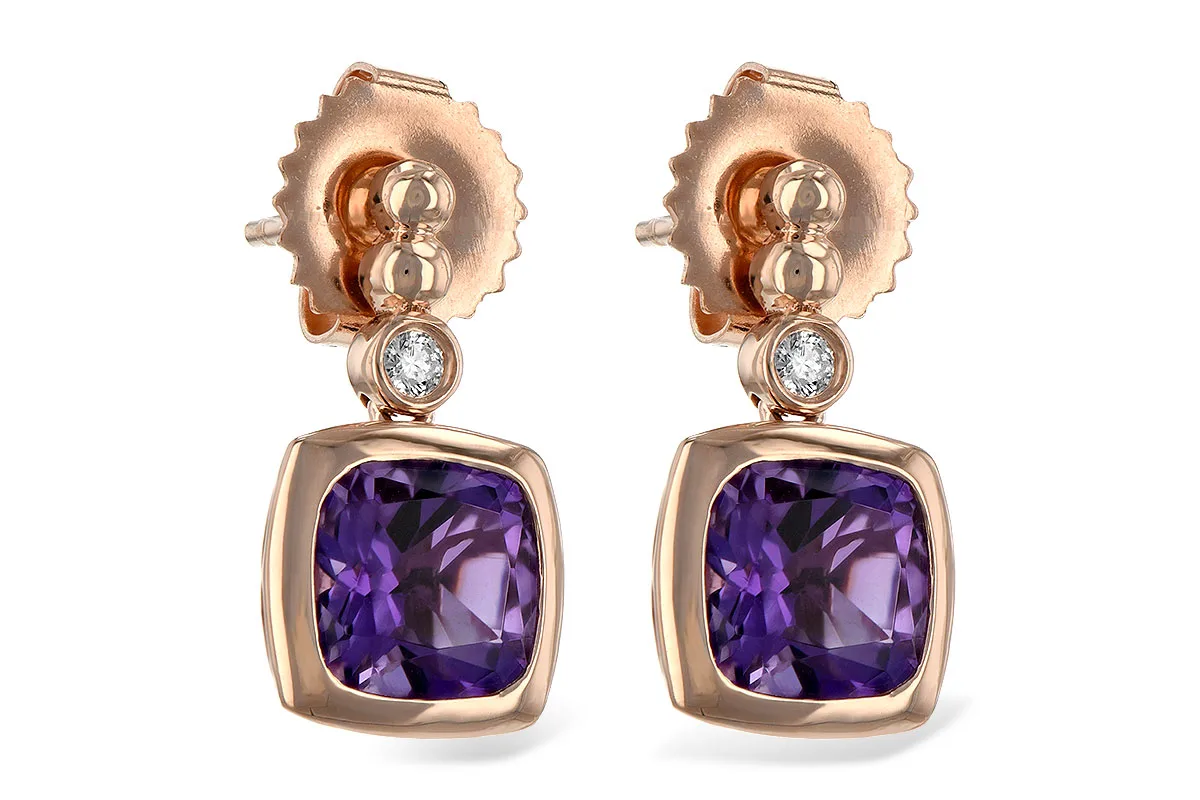 Amethyst Earrings in rose gold