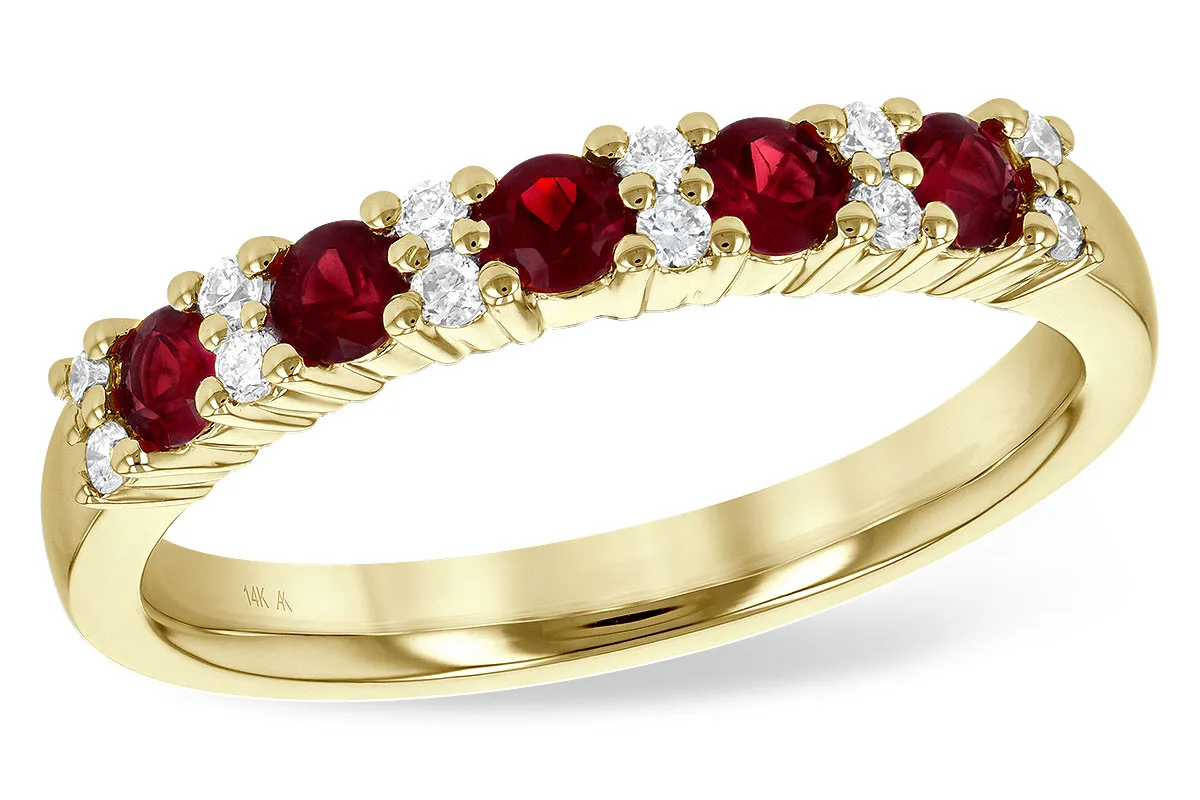 Ruby Wedding Band in yellow gold