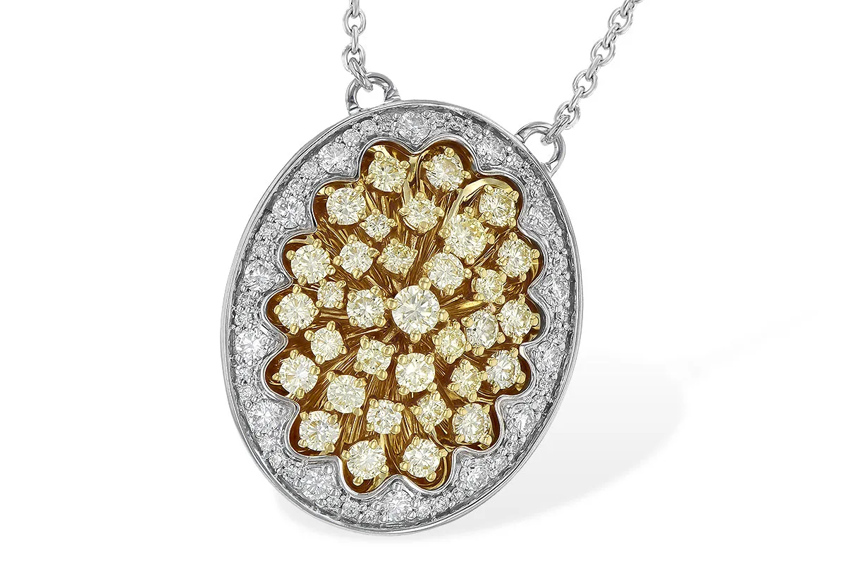 Yellow Diamond Necklace in two-tone (reversed)