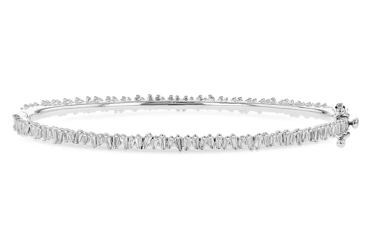 Baguette Diamond & Diamond Bangle in white gold