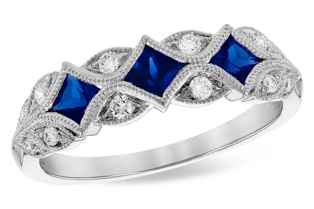 Sapphire Wedding Band in white gold