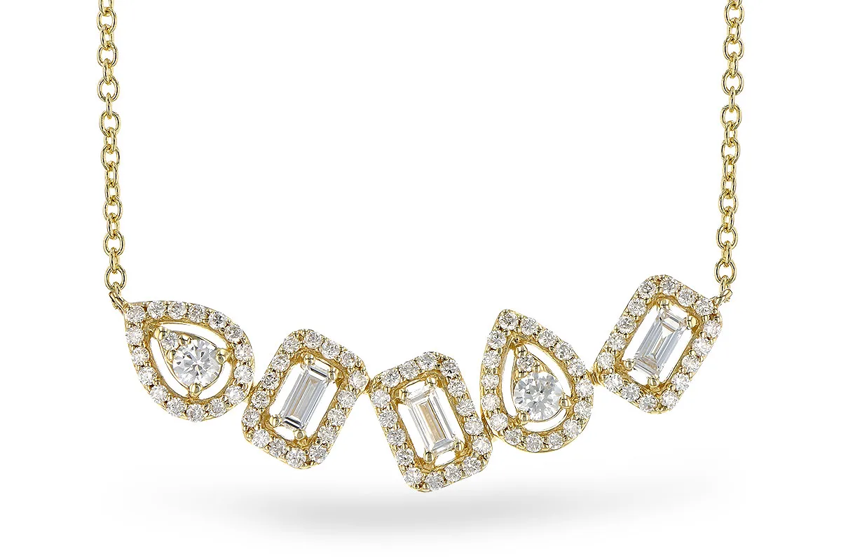 Baguette Diamond Necklace in yellow gold
