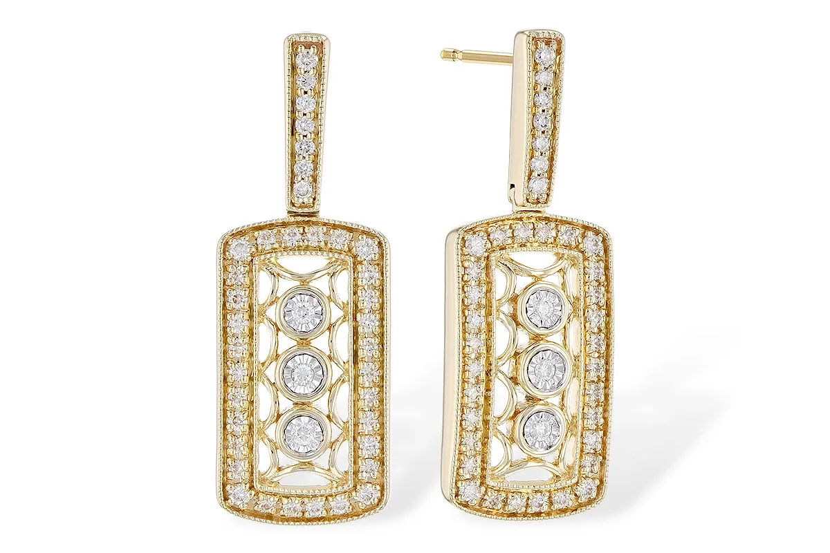 Diamond Earrings in yellow gold