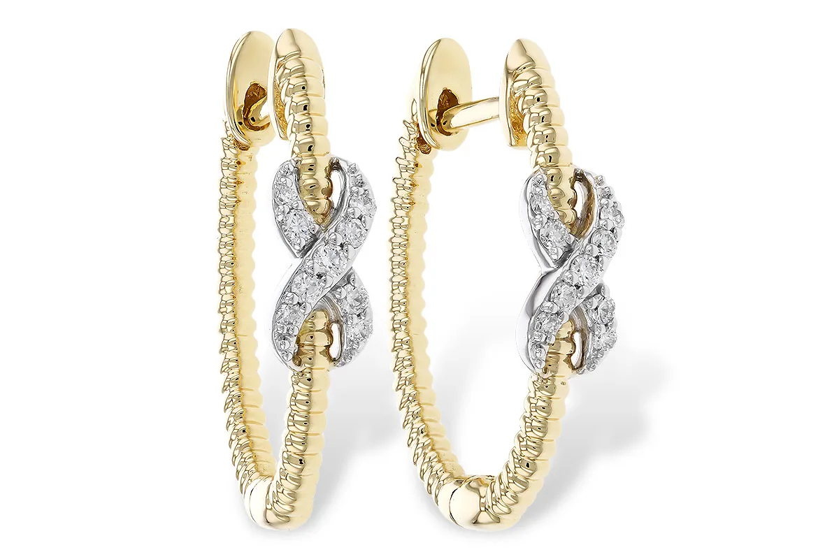 Diamond Earrings in yellow & white