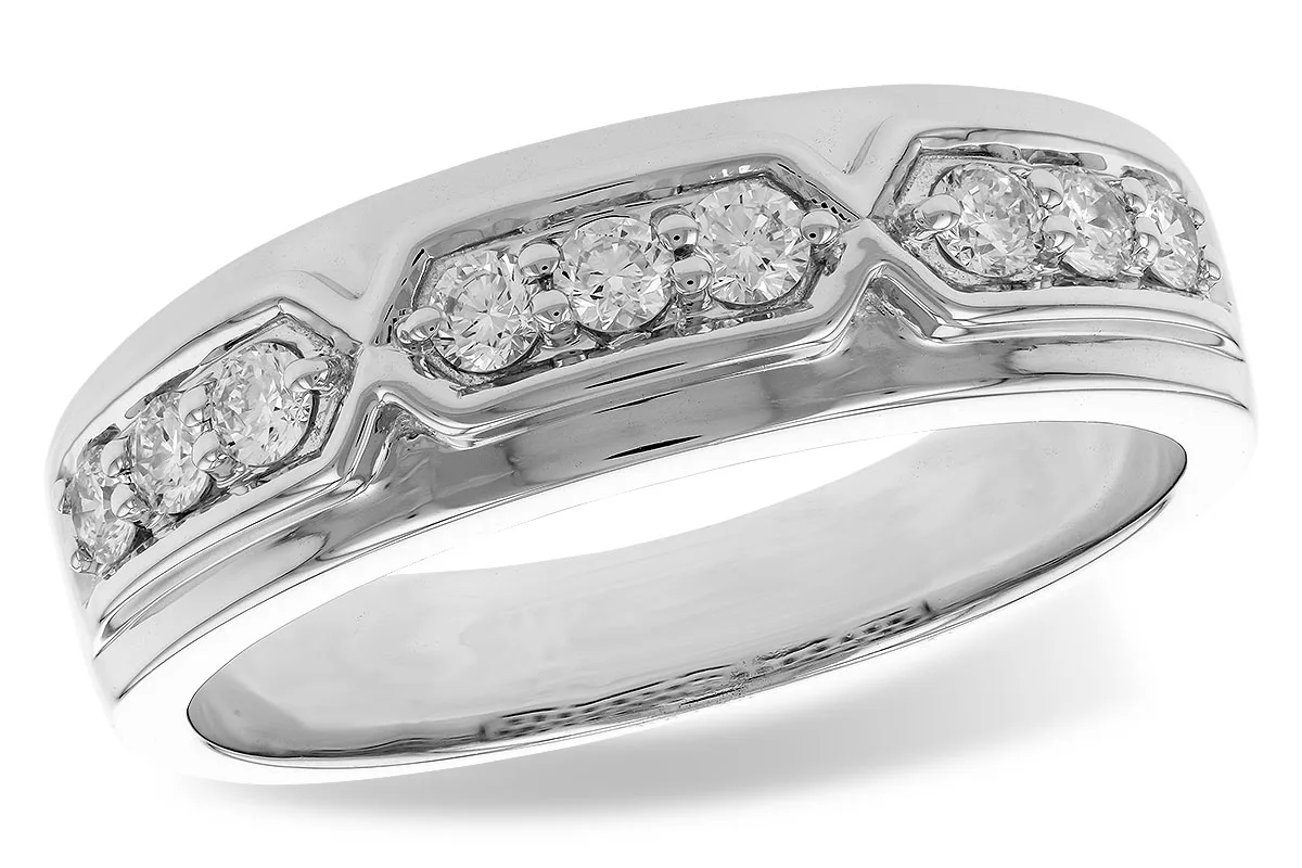 Men's Diamond Wedding Band in white gold