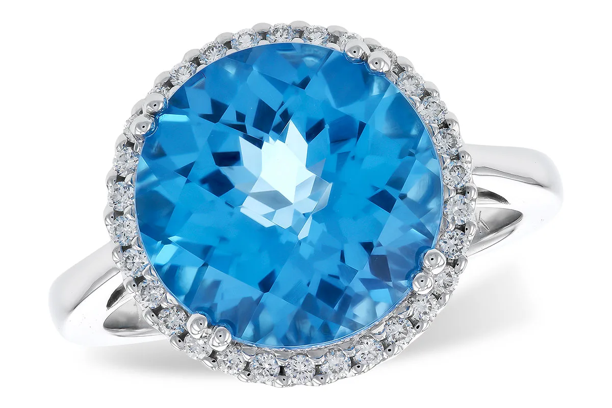 Blue Topaz Ring in white gold