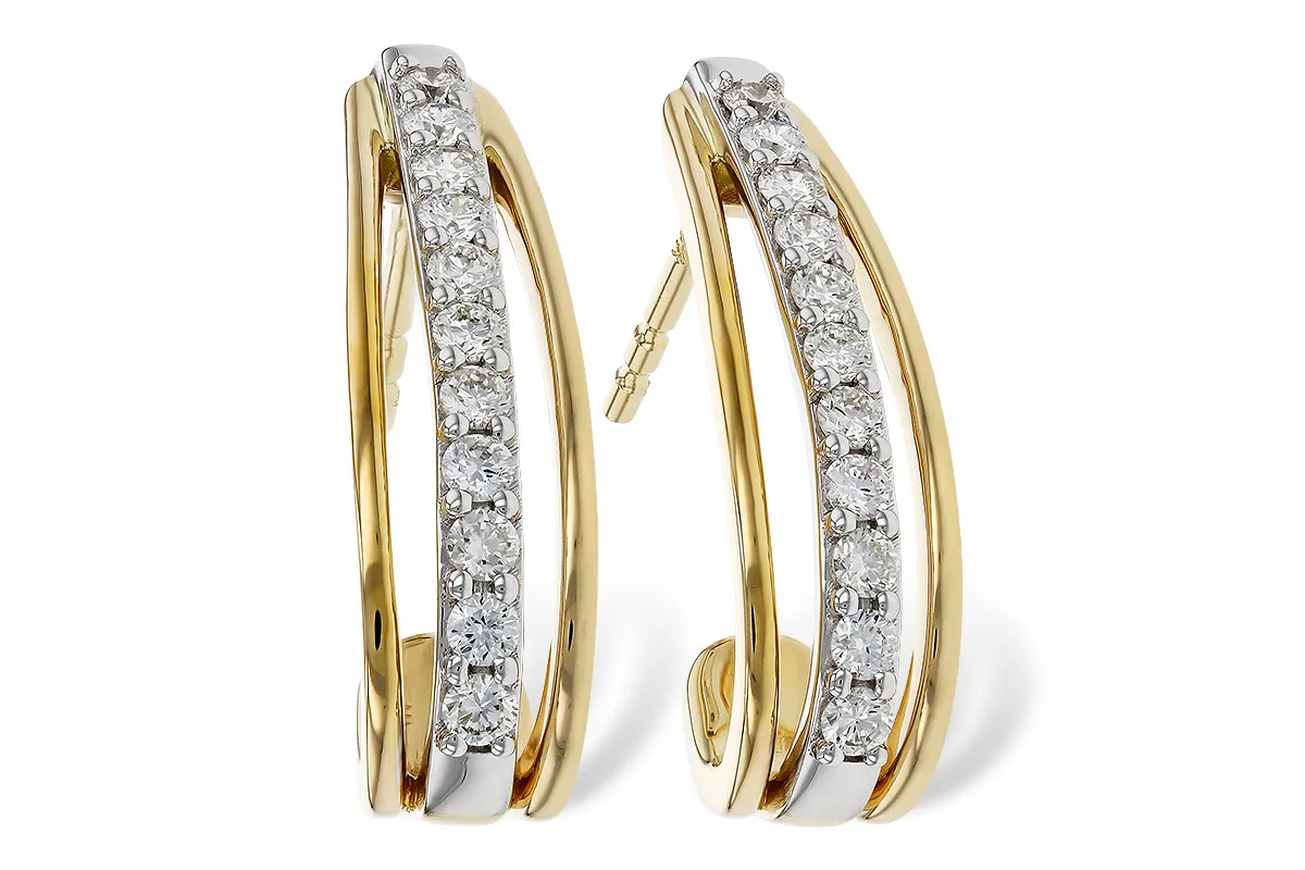Diamond Earrings in yellow & white