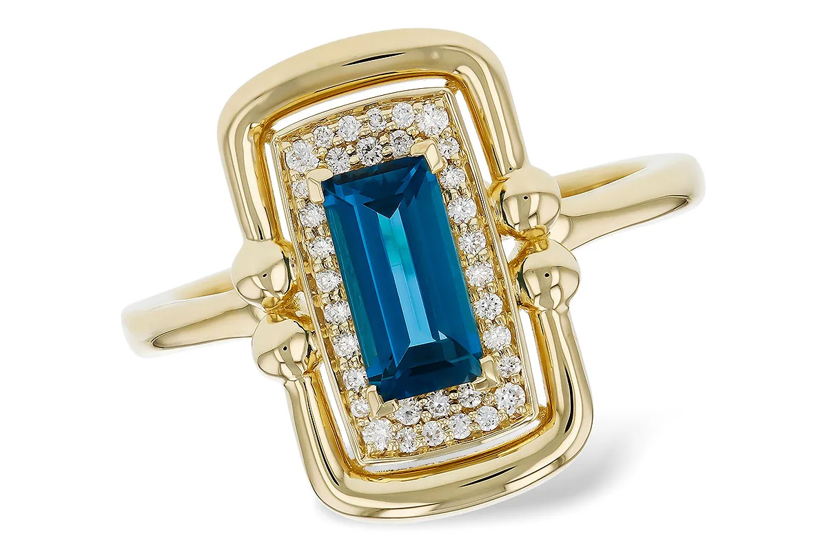 London Blue Topaz Ring in yellow gold