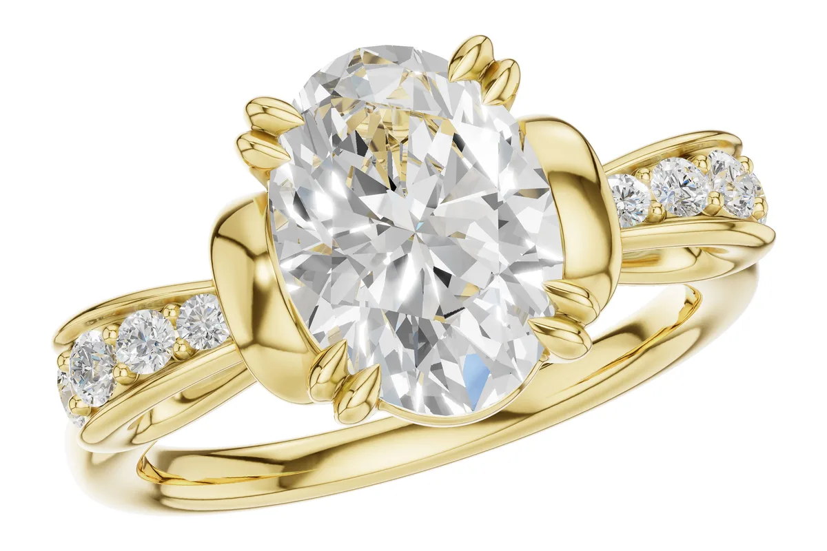 Diamond Semi-Mount Engagement Ring in yellow gold