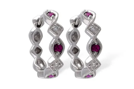 Ruby Earrings in white gold