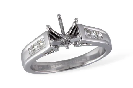 Diamond Semi-Mount Engagement Ring in white gold
