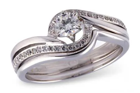 Diamond Wedding Set in white gold