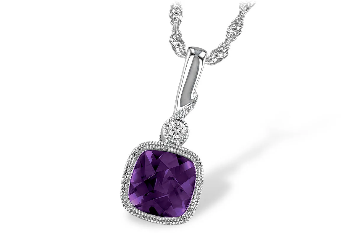 Amethyst Necklace in white gold
