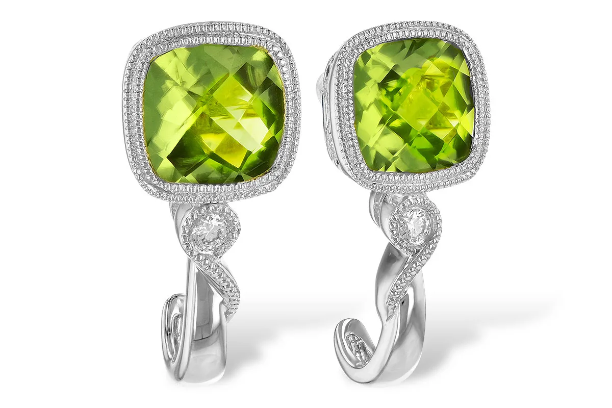 Peridot Earrings in white gold