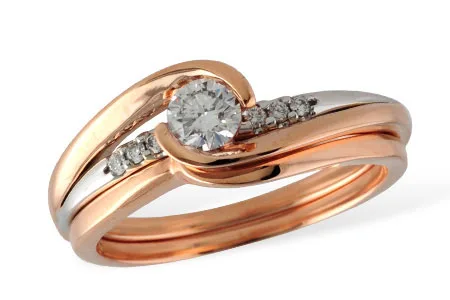 Diamond Wedding Set in two-tone (reversed)