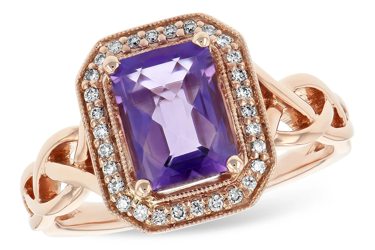 Amethyst Ring in rose gold