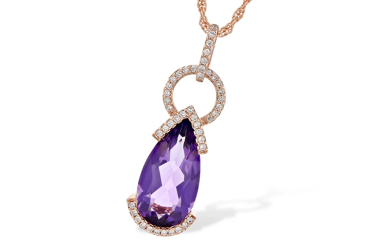 Amethyst Necklace in rose gold