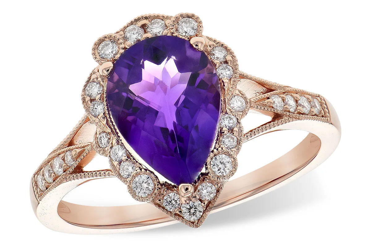 Amethyst Ring in rose gold