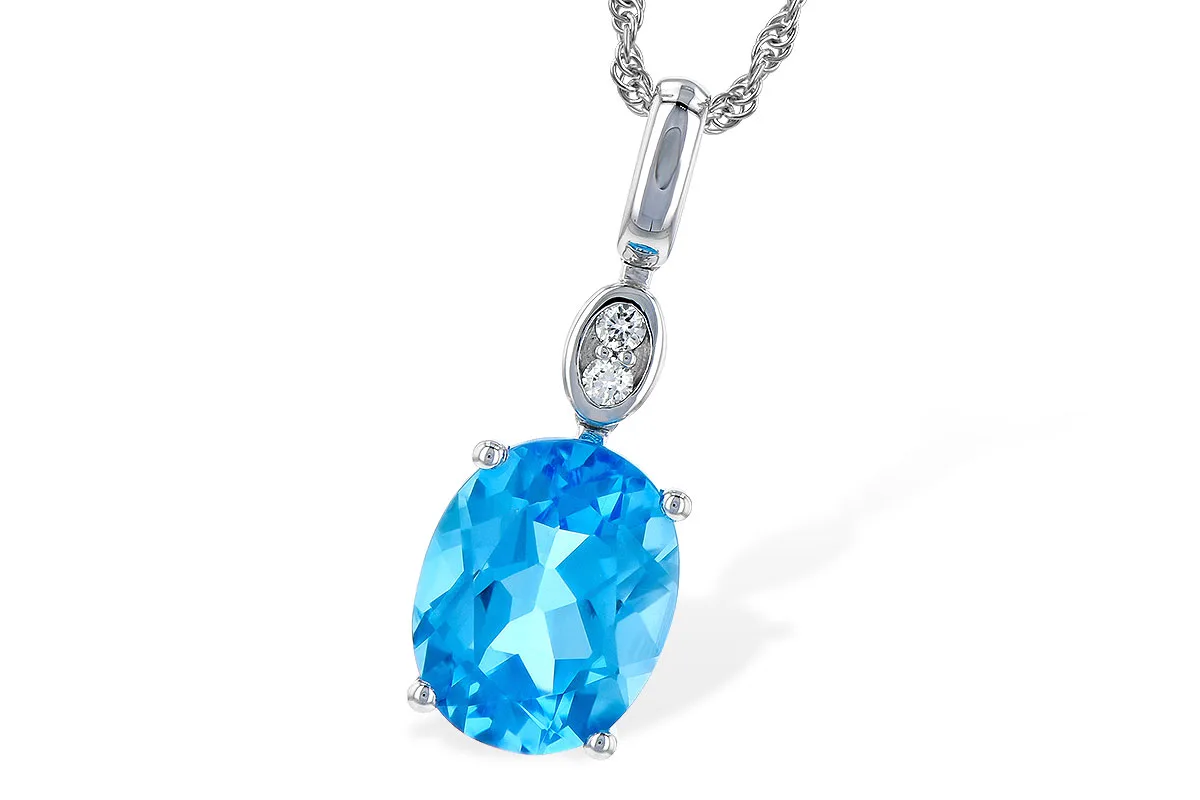 Blue Topaz Necklace in white gold