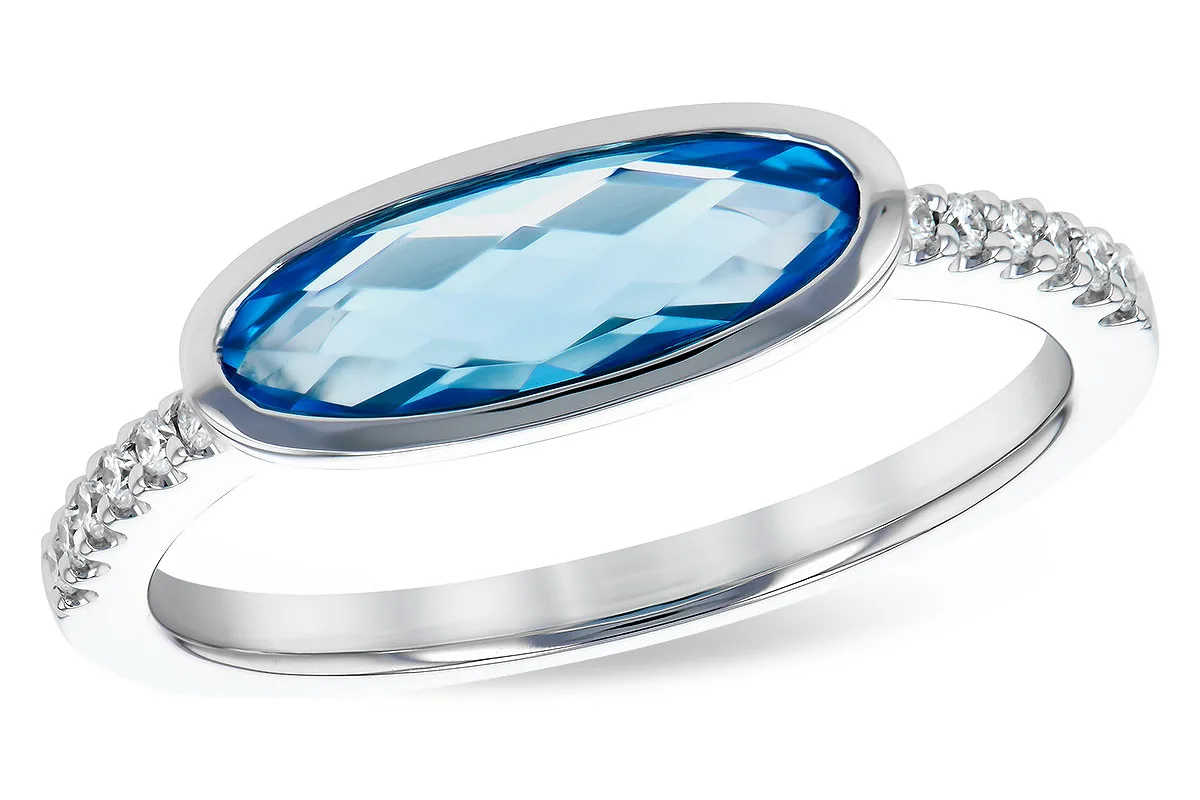 Blue Topaz Ring in white gold