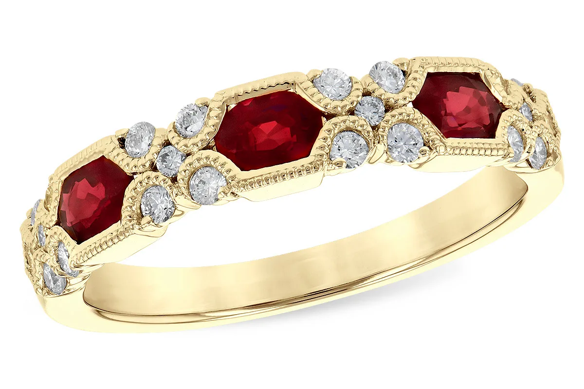 Ruby Wedding Band in yellow gold