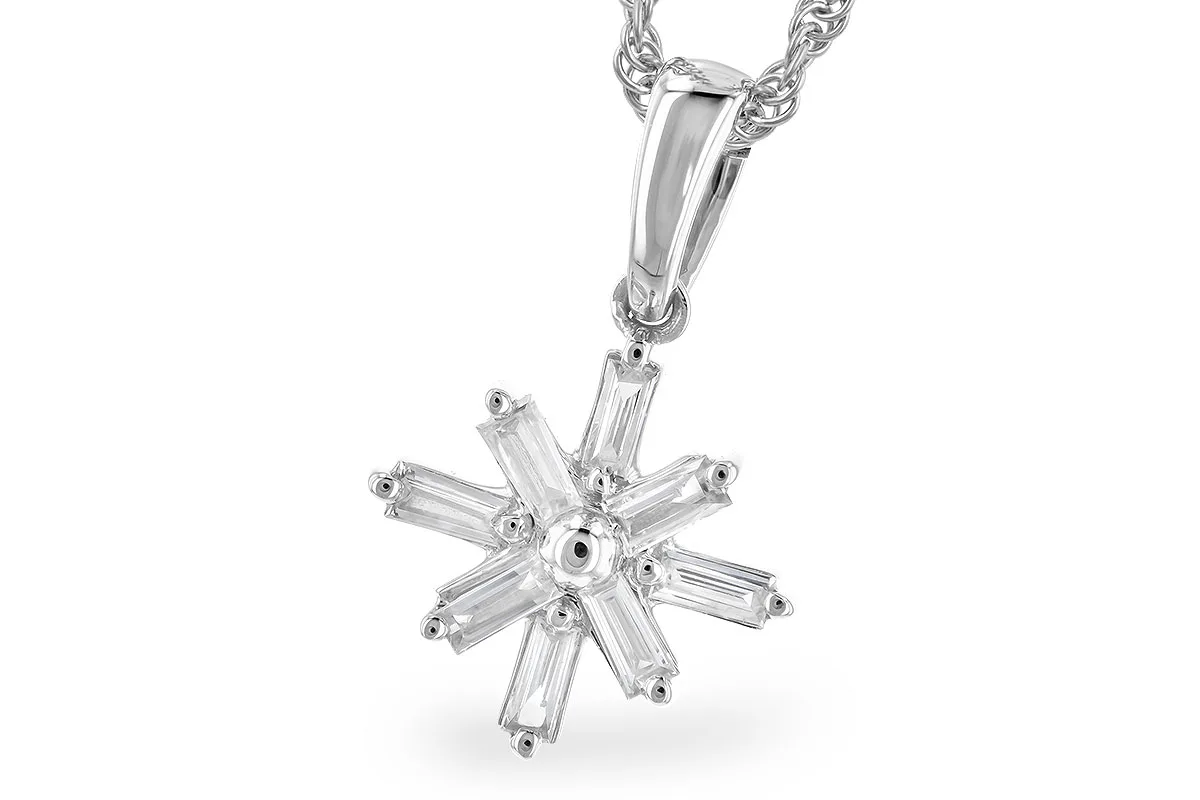 Baguette Diamond Necklace in white gold