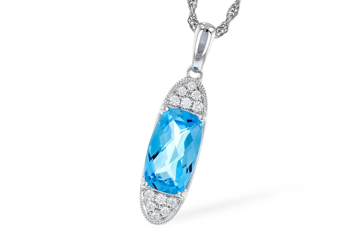 Blue Topaz Necklace in white gold