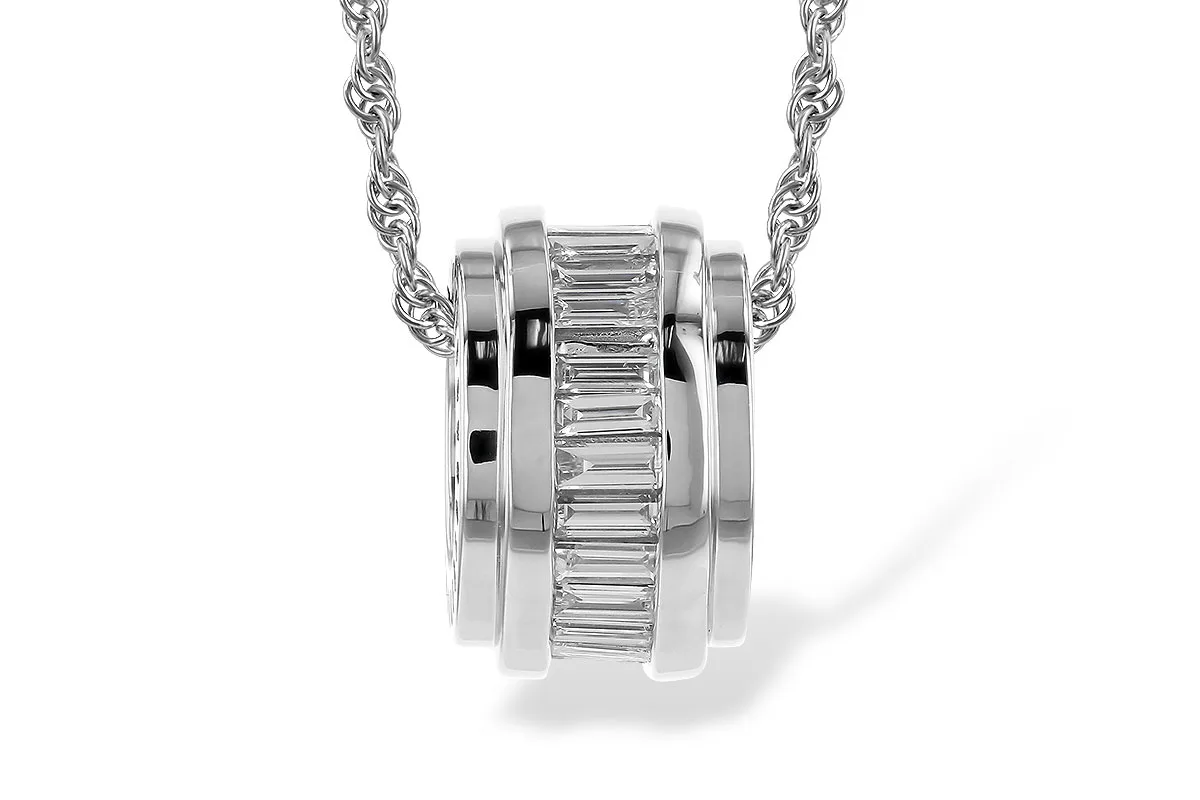 Baguette Diamond Necklace in white gold