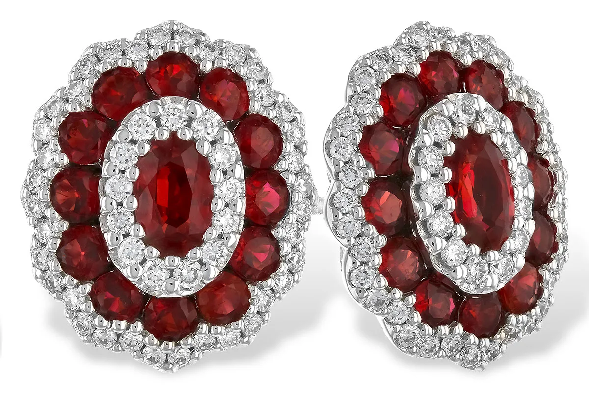 Ruby Earrings in white gold