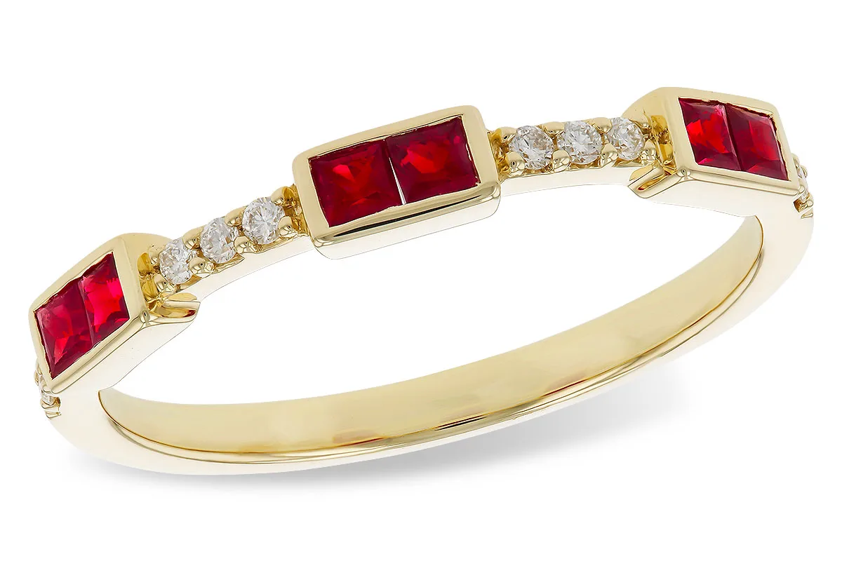 Ruby Wedding Band in yellow gold