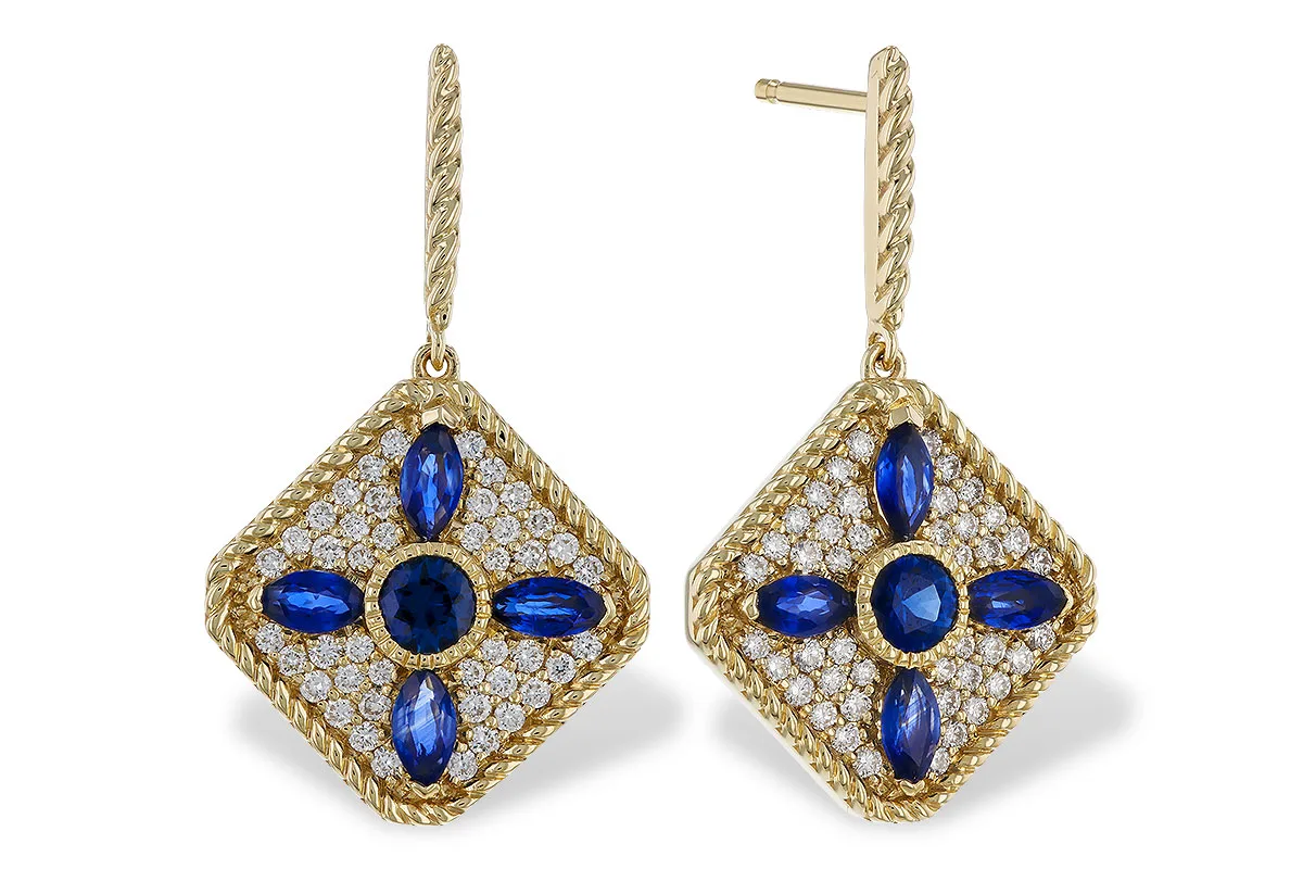 Sapphire Earrings in yellow gold