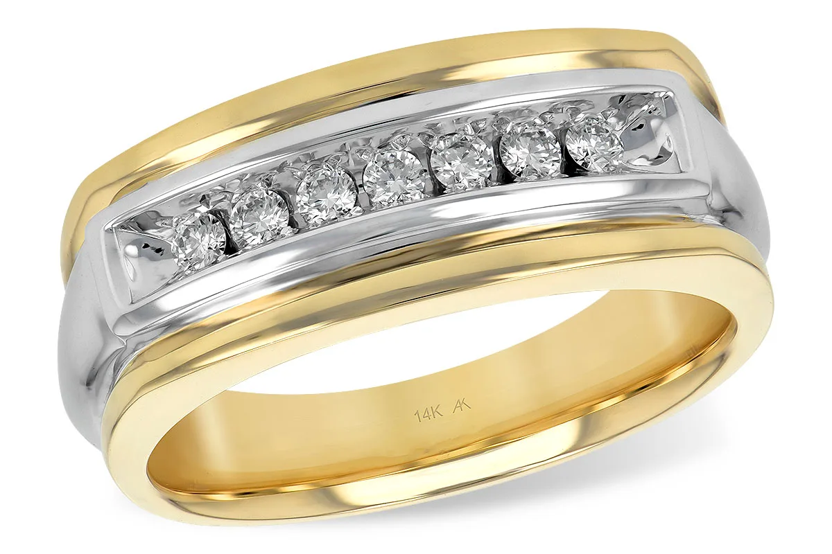 Men's Diamond Wedding Band in yellow gold