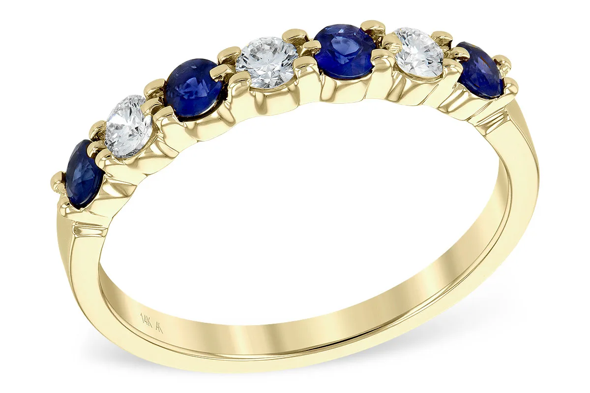 Sapphire Wedding Band in yellow gold