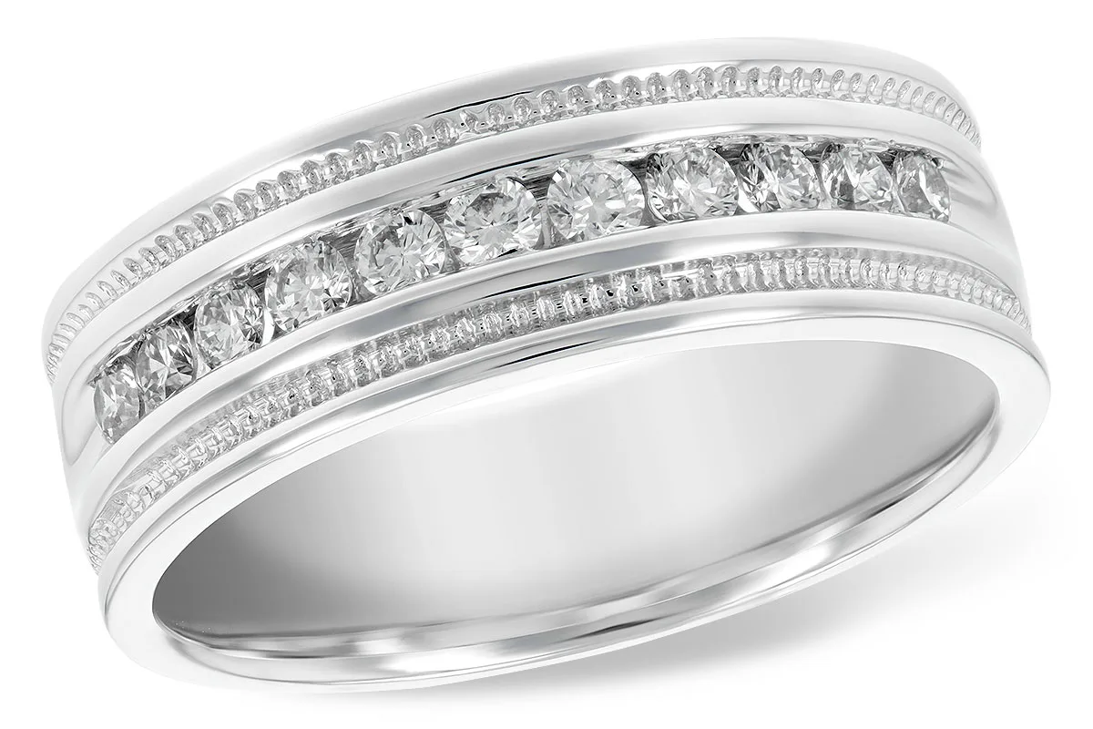 Men's Diamond Wedding Band in white gold