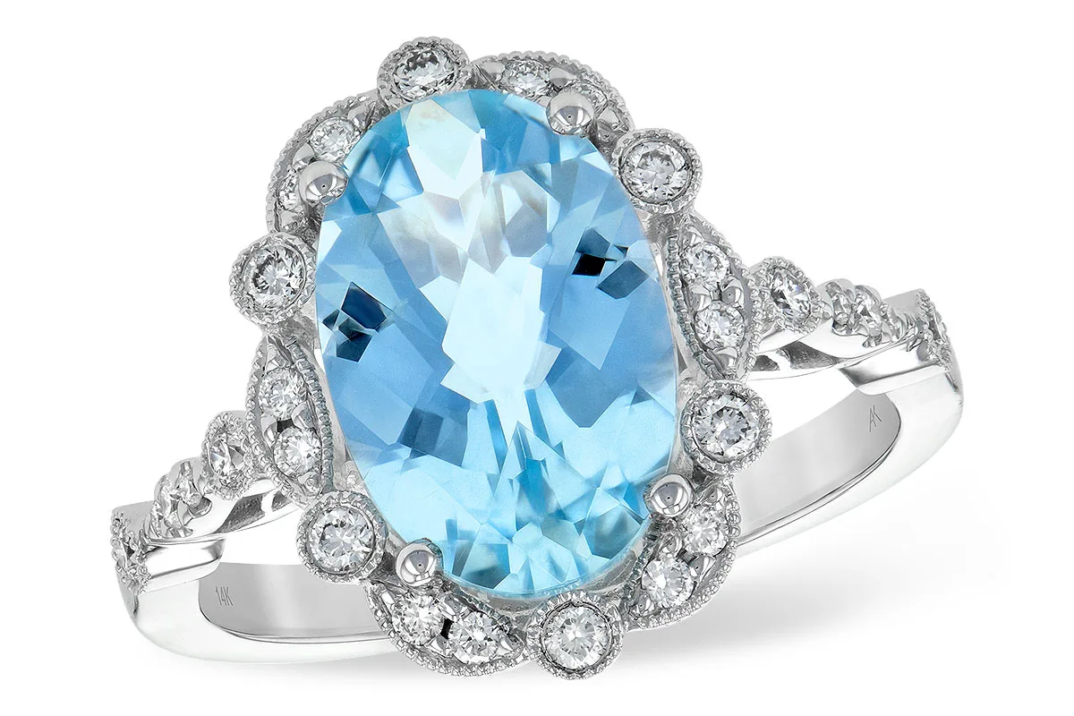 Aquamarine Ring in white gold