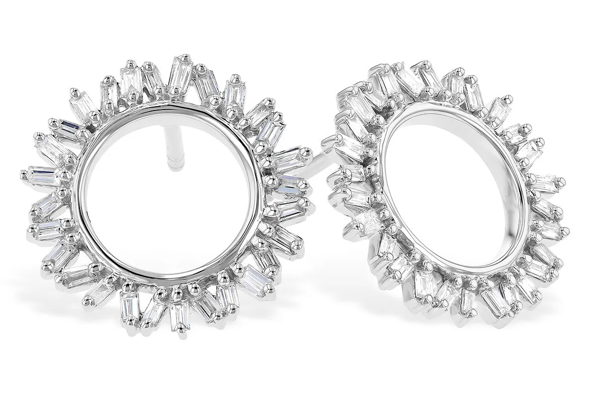 Baguette Diamond Earrings in white gold