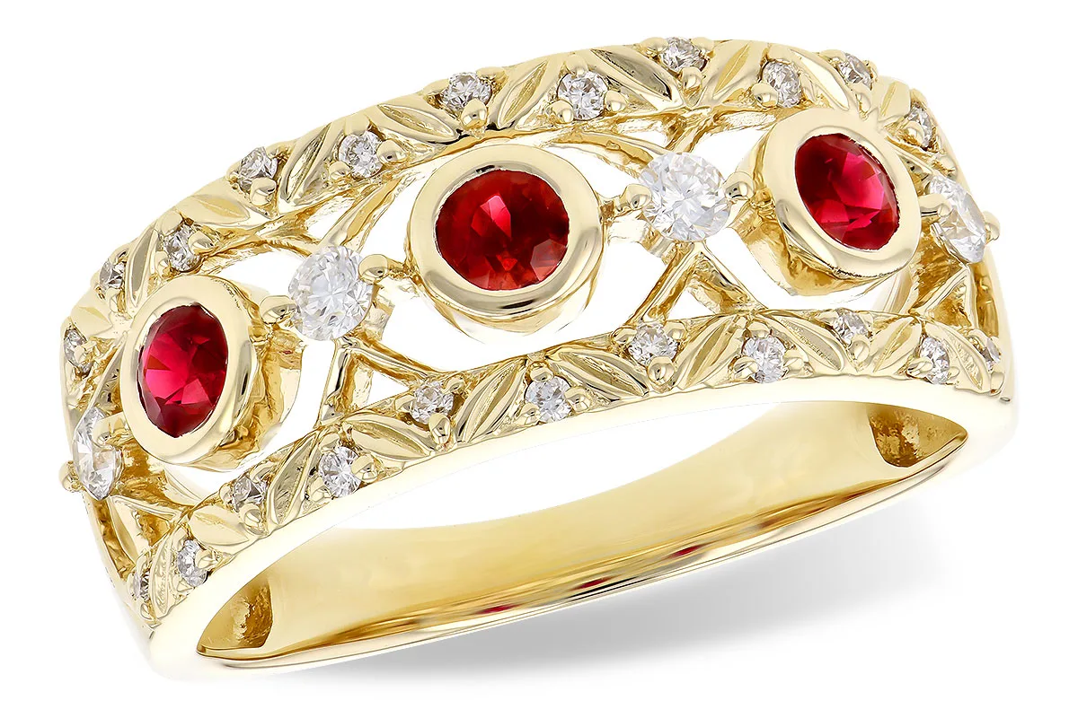 Ruby Wedding Band in yellow gold