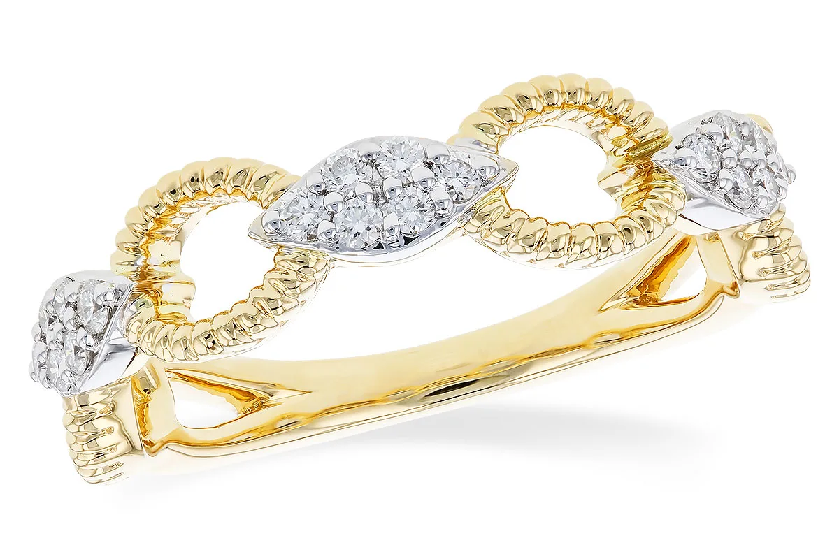 Diamond Wedding Band in yellow & white
