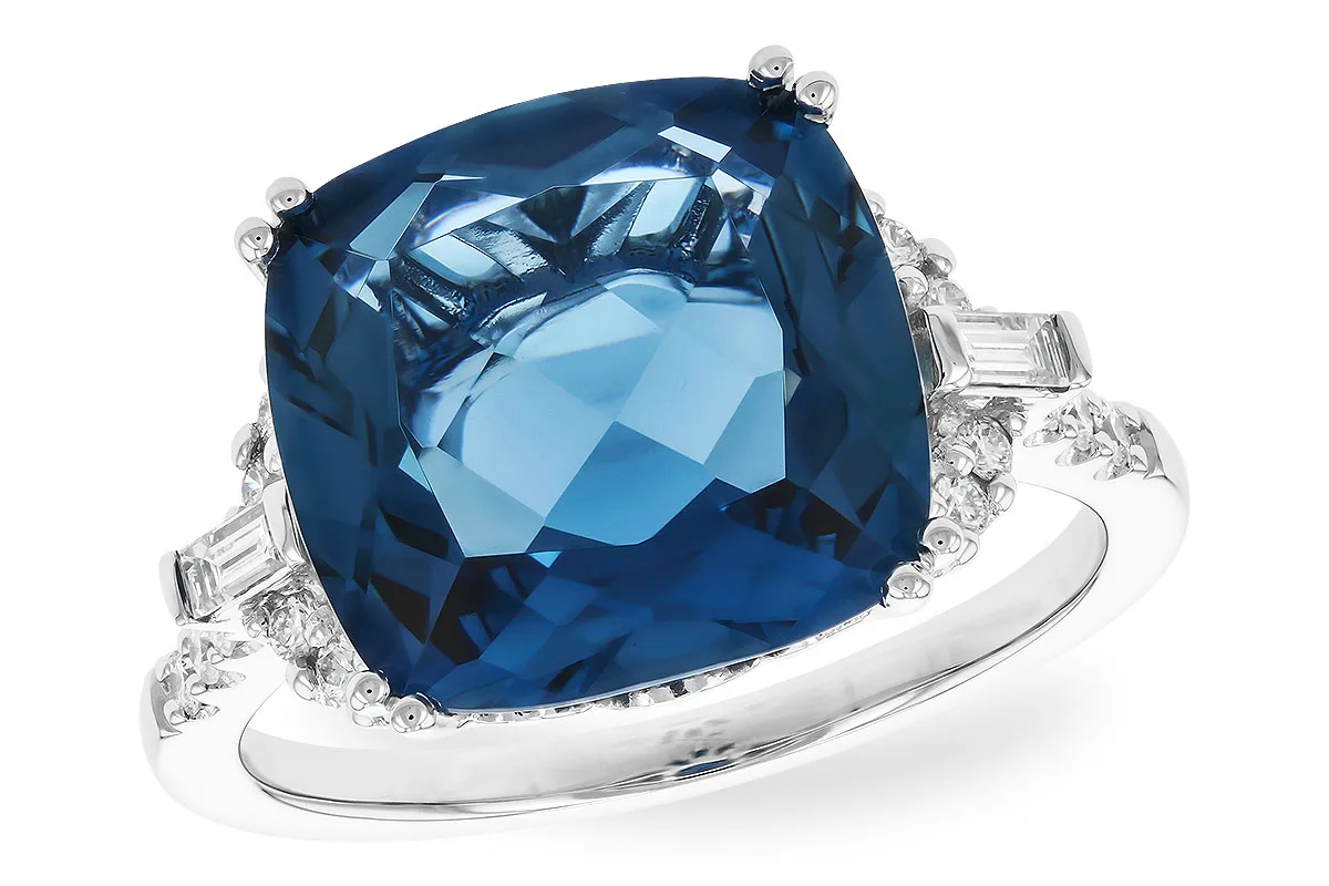 London Blue Topaz Ring in white gold