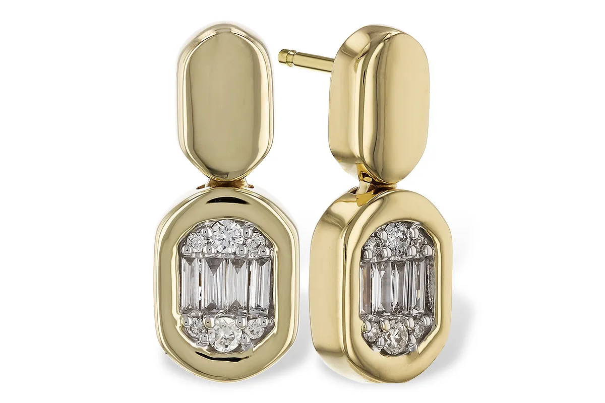 Diamond Earrings in yellow gold