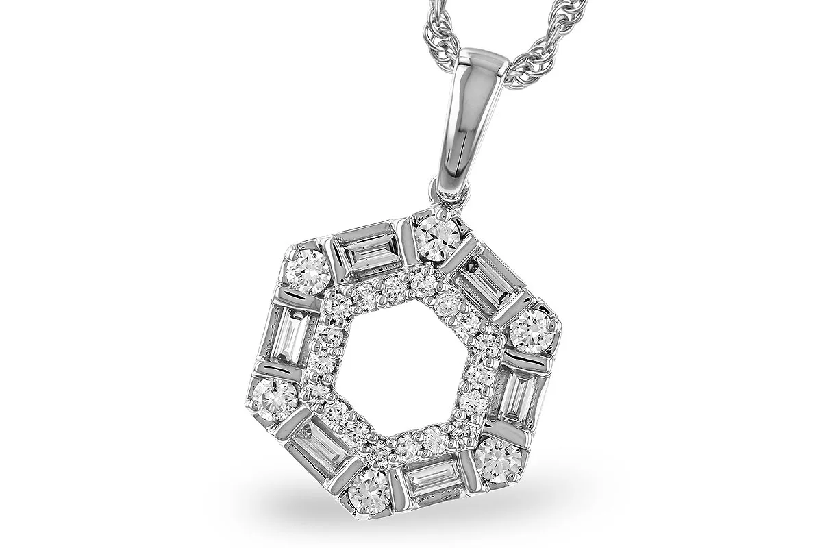 Baguette Diamond Necklace in white gold