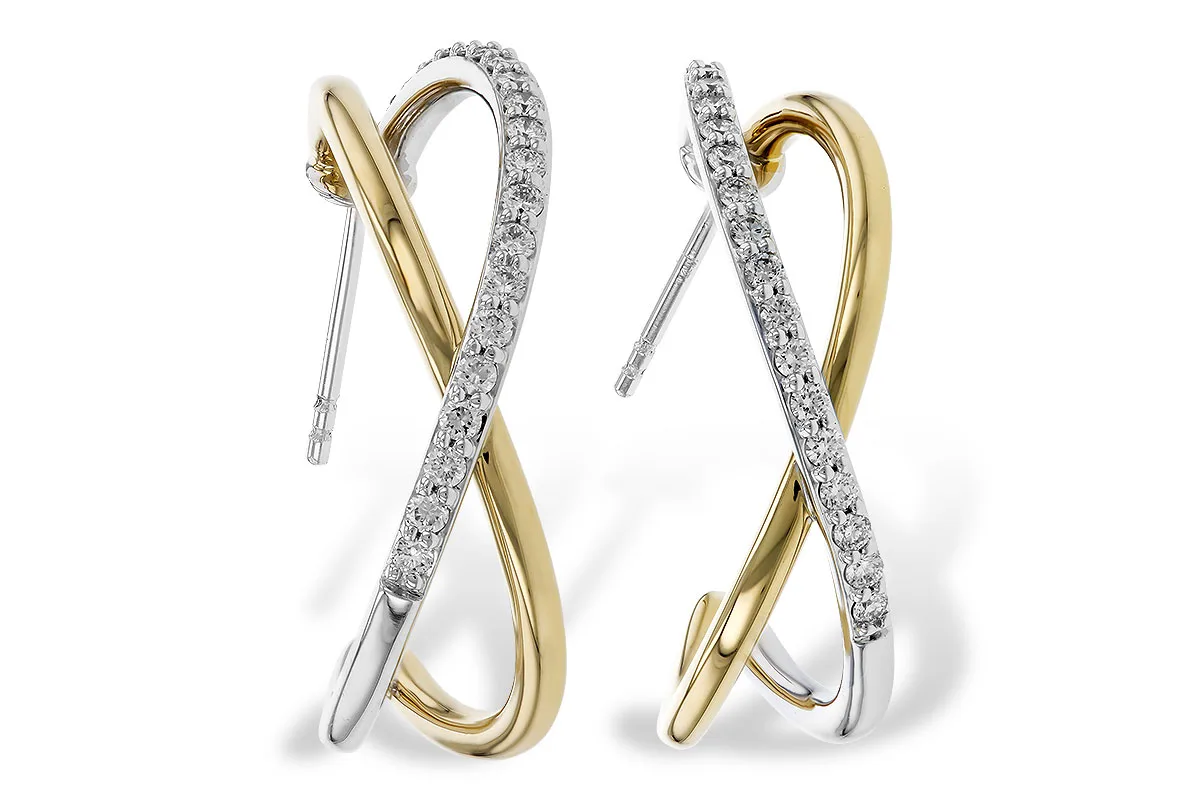 Diamond Earrings in yellow & white