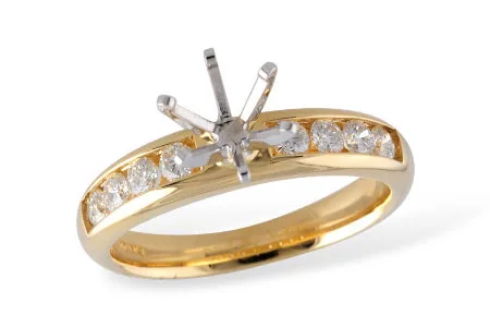 Diamond Semi-Mount Engagement Ring in yellow gold