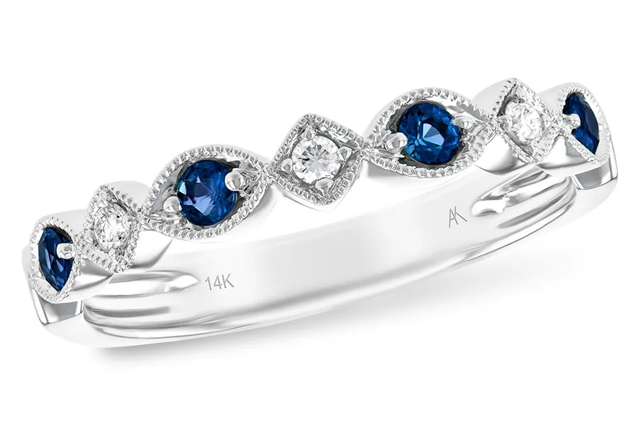 Sapphire Wedding Band in white gold