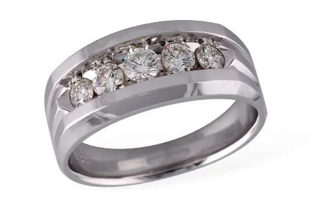 Men's Diamond Wedding Band in white gold