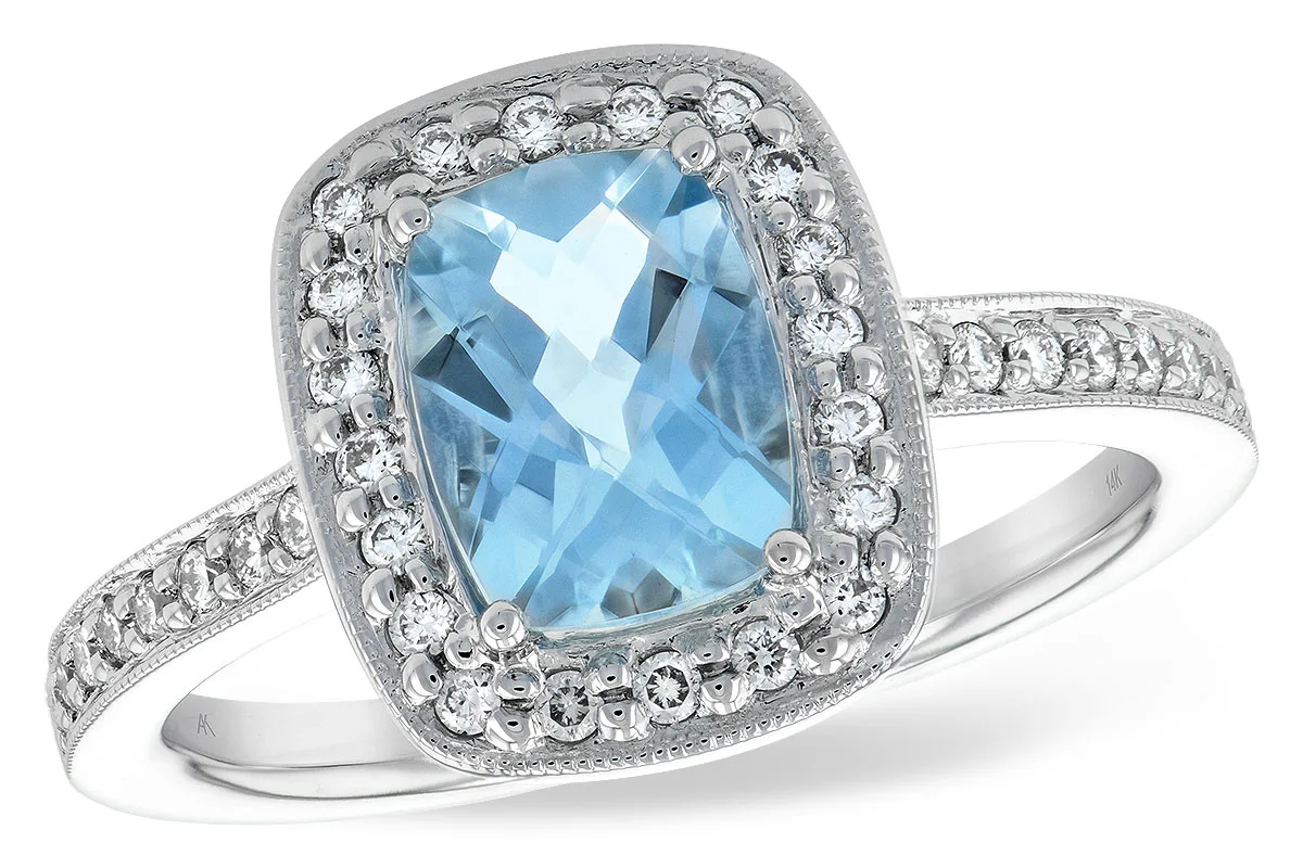 Aquamarine Ring in white gold
