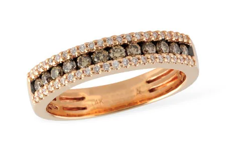 Brown Diamond Wedding Band in rose gold